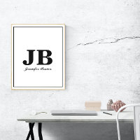 Modern Anpassningsbar Monogram Initial Namn Black