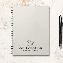Modern Anpassningsbar Monogram Professionell Busin Anteckningsbok