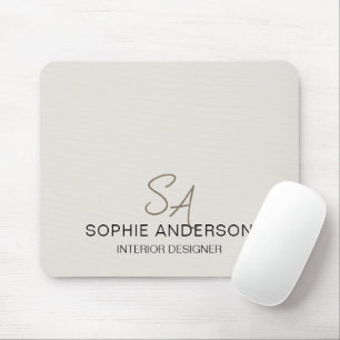 Modern Anpassningsbar Monogram Professionell Busin Musmatta