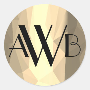 Modern anpassningsbar Monogram Runt Klistermärke