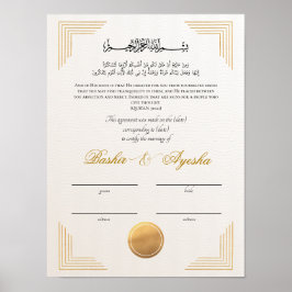 Modern Anpassningsbar Nikkah Giftermål certifikat Poster