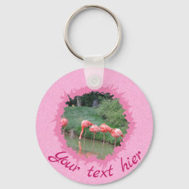 Modern anpassningsbar och 2 foto på rosa mönster nyckelring