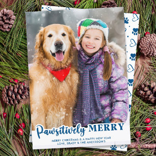 Modern Anpassningsbar Pet Hund Cat Photo Pawsitive Julkort