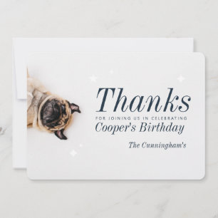 Modern Anpassningsbar Pet Photo Birthday - tack fö Kort