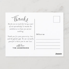 Modern Anpassningsbar Photo Black & White Bröllop  Vykort