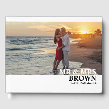 Modern Anpassningsbar Photo Bröllop Guest Bok