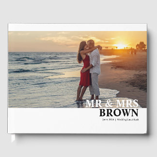 Modern Anpassningsbar Photo Bröllop Guest Bok