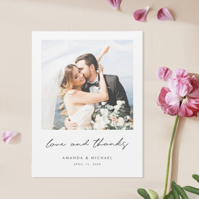 Modern Anpassningsbar Photo Bröllop Tack Magnet (Skapare uppladdad)