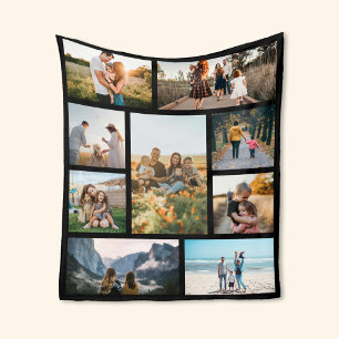 Modern Anpassningsbar Photo Collage Family Personl Fleecefilt