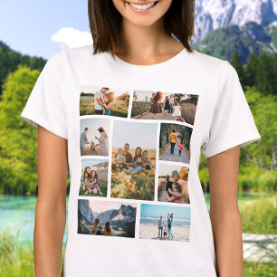 Modern Anpassningsbar Photo Collage Family Personl T Shirt