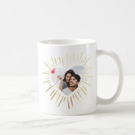 Modern Anpassningsbar Photo Guld Heart Valentine D Kaffemugg