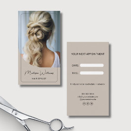Modern Anpassningsbar Photo Hair Stylist Tidsbeställning Kort