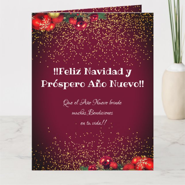 Modern Anpassningsbar Photo jul Feliz Navidad Kort (Framsida)