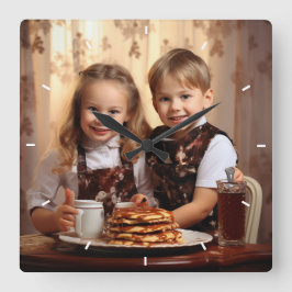 Modern Anpassningsbar Photo Personlig Wall Fyrkantig Klocka