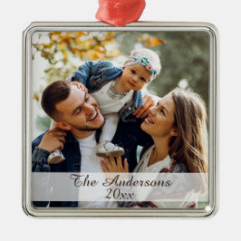 Modern Anpassningsbar Photo Silver Julgransprydnad Metall