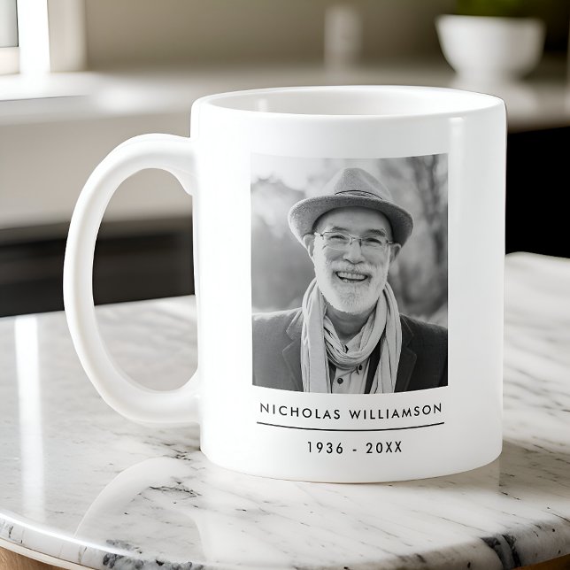 Modern Anpassningsbar Photo Simple Memorial Memory Kaffemugg (Skapare uppladdad)