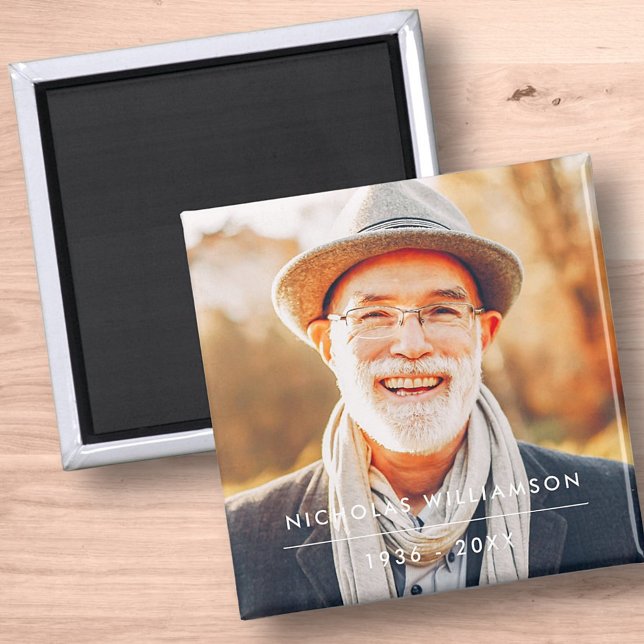 Modern Anpassningsbar Photo Simple Memorial Memory Magnet (Skapare uppladdad)