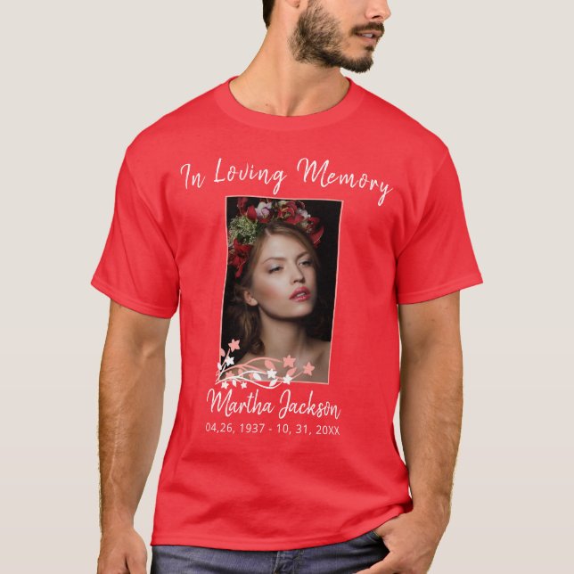 Modern Anpassningsbar Photo Simple Memorial Memory T Shirt (Framsida)