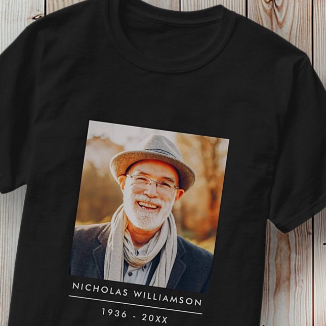 Modern Anpassningsbar Photo Simple Memorial Memory T Shirt (Skapare uppladdad)