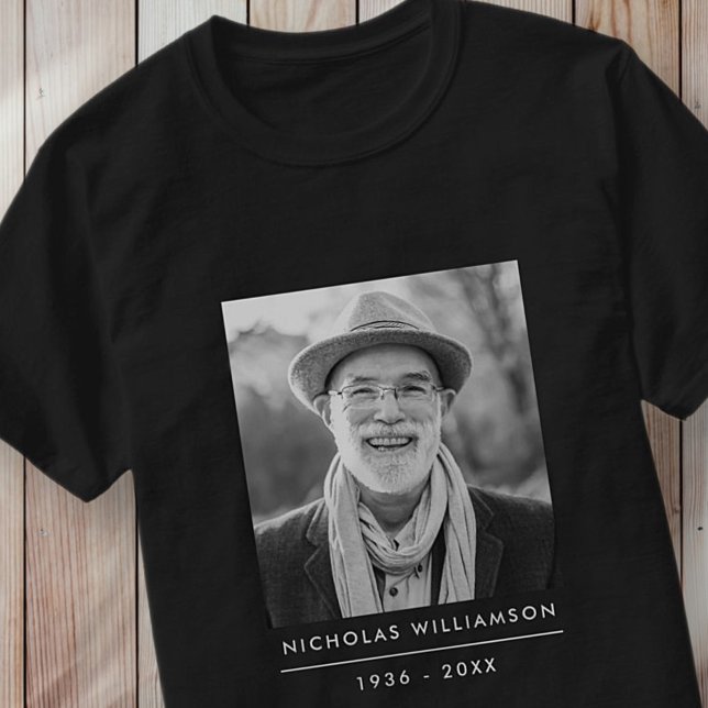 Modern Anpassningsbar Photo Simple Memorial Memory T Shirt (Skapare uppladdad)