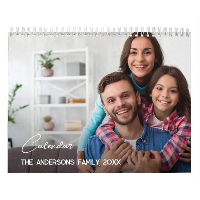 Modern Anpassningsbar Photo Skapar din egen familj Kalender (Omslag)