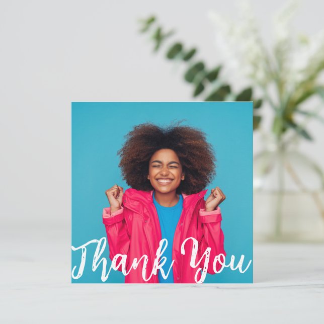 Modern Anpassningsbar Photo Studenten Tack Inbjudningar (Stående Fram)