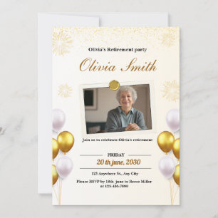 Modern Anpassningsbar Photo Zazzle Pension-inbjudn Inbjudningar