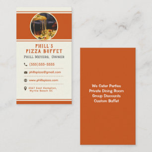 Modern Anpassningsbar Pizza Restaurant Visitkort