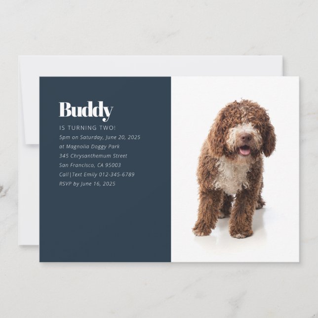 Modern Anpassningsbar Puppy-Hund - inbjudan till f (Framsida)