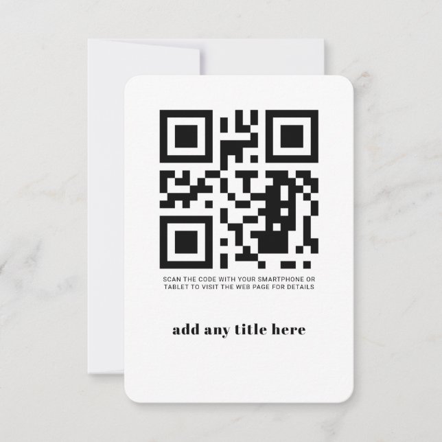 Modern Anpassningsbar QR-Elegant - inbjudan (Framsida)