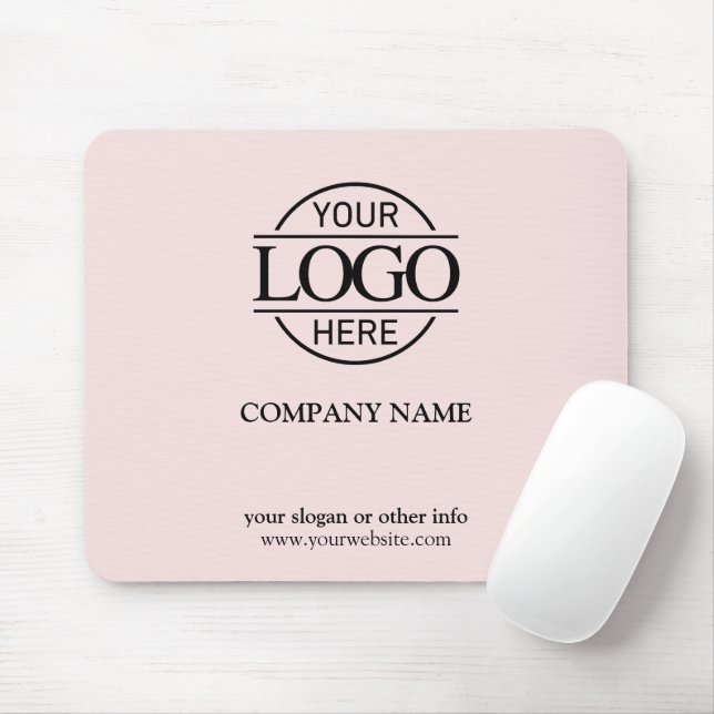 Modern Anpassningsbar  Rosa Company Logotyp Musmatta (Med mus)