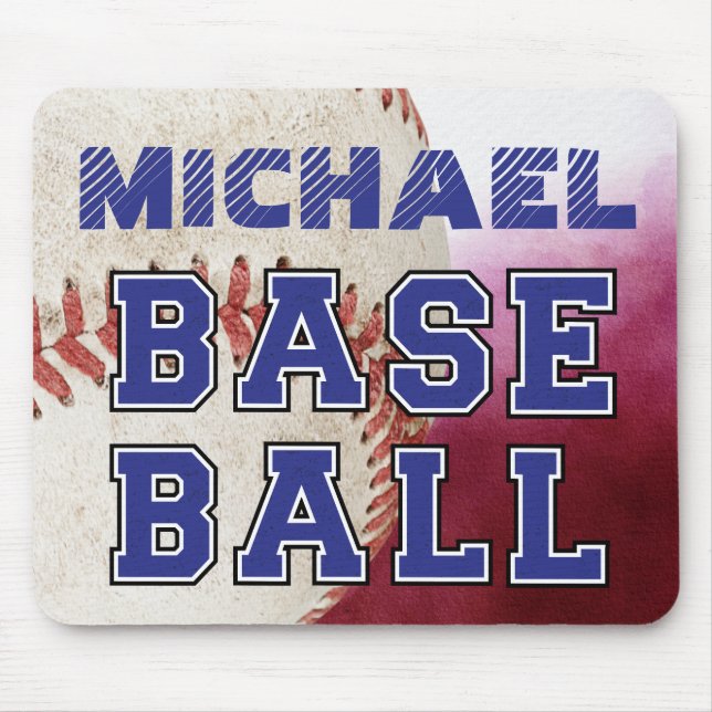 Modern anpassningsbar, rustik baseballspelare musmatta (Framsidan)