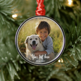 Modern Anpassningsbar - skal för fotopatext Julgransprydnad Metall