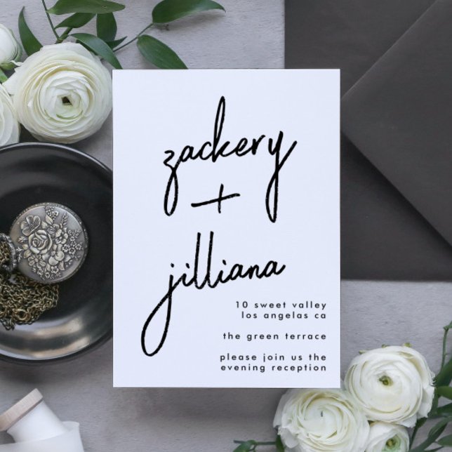 Modern Anpassningsbar Snyggt Namn bröllopsmottagni Tilläggskort (Skapare uppladdad)