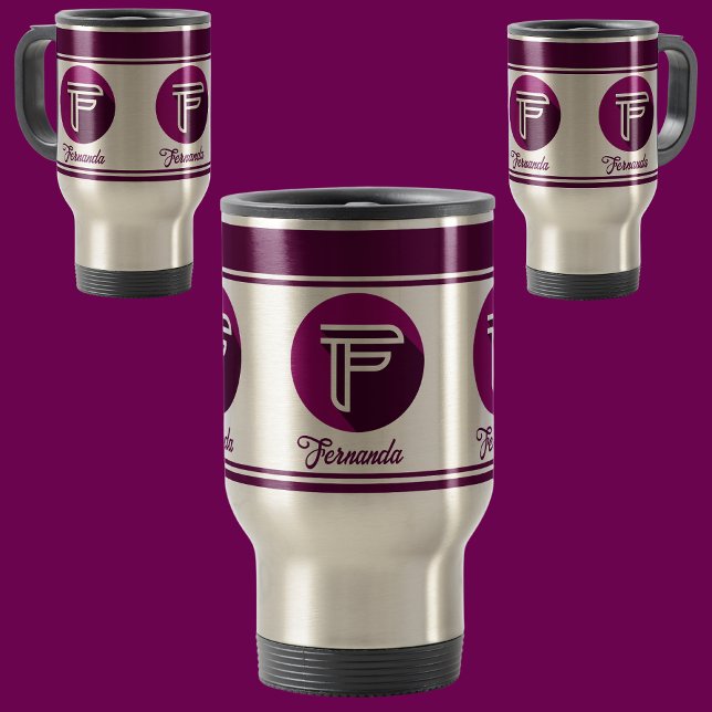 Modern Anpassningsbar Snyggt Namn Monogram Brev (F Resemugg (Skapare uppladdad)