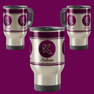 Modern Anpassningsbar Snyggt Namn Monogram Brev (K Resemugg