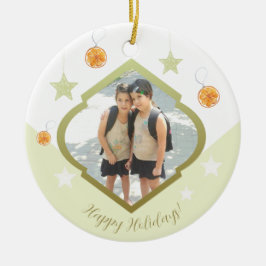 Modern Anpassningsbar Stars och Orangens vattenfär Julgransprydnad Keramik