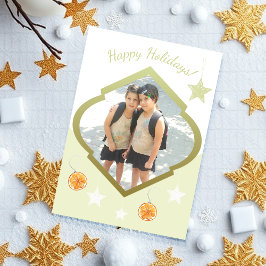 Modern Anpassningsbar Stars och Orangens vattenfär Julkort