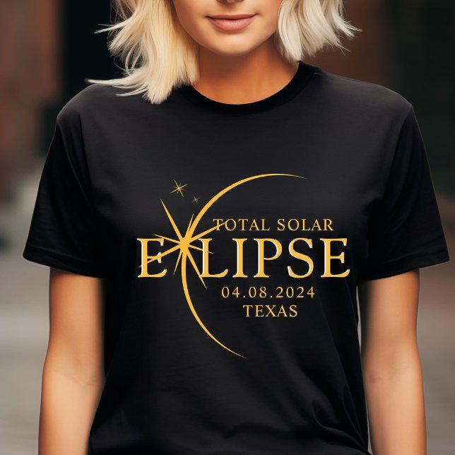 Modern Anpassningsbar State Texas Total Solar Ecli T Shirt (Skapare uppladdad)