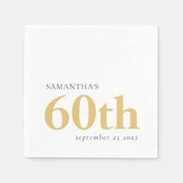 Modern Anpassningsbar Text Black Guld 60:e Namn Pappersservett