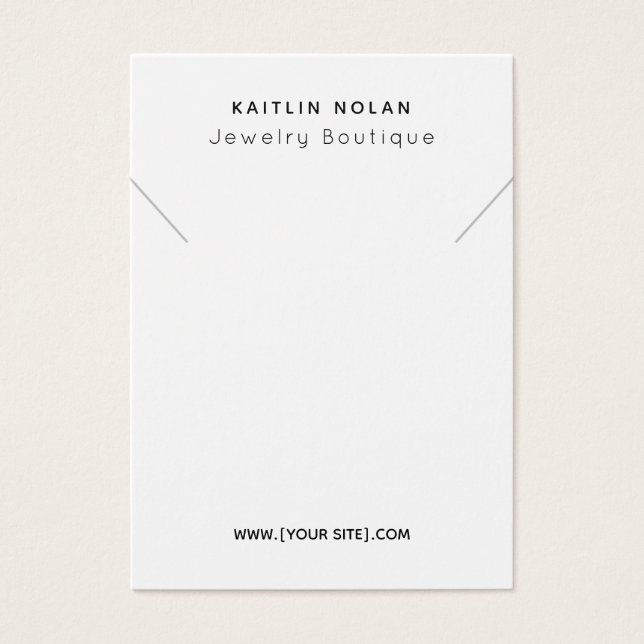 Modern Anpassningsbar Text Necklace Pendant Visnin Visitkort (Framsidan)