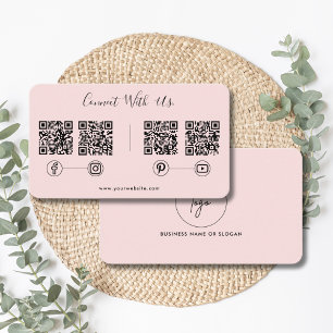 Modern anslutning med USA QR Code Social Media Ros Visitkort
