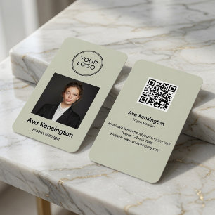 Modern Anställd Foto QR-kod Visitkort