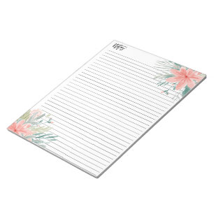 Modern anteckning dammig vattenfärg i rosa blommig anteckningsblock