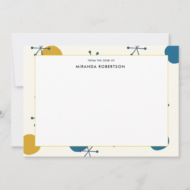 Modern anteckningskort för Retro Mid Centres (Framsida)