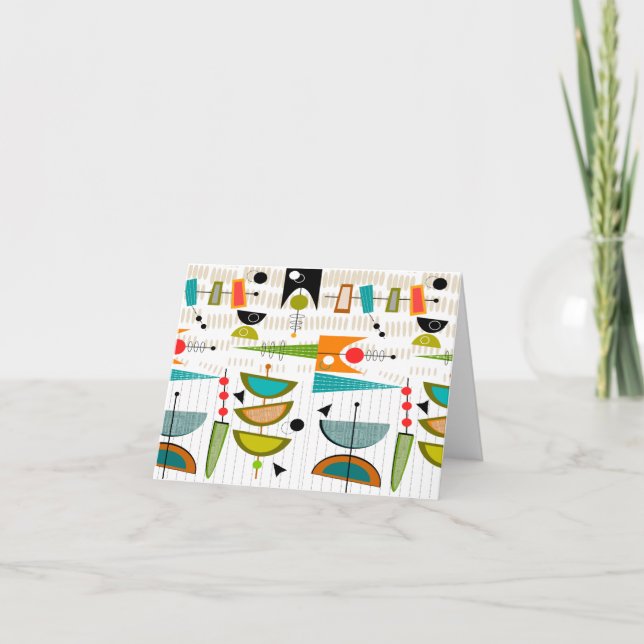 Modern anteckningskort i mitten av århundradet, at (Framsida)