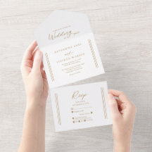 Modern Antique Guld | Vit minimalistisk Bröllop