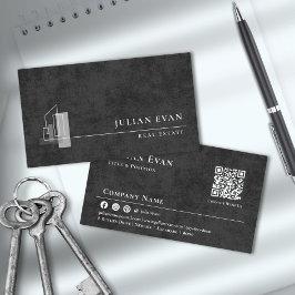 Modern Apartment-Logotyp Black and White Realtor Visitkort