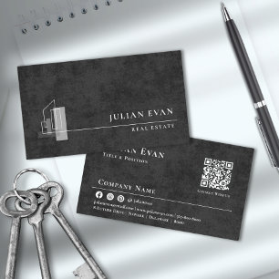 Modern Apartment-Logotyp Black and White Realtor Visitkort