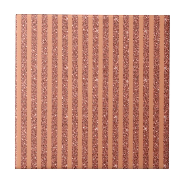 Modern apelsin mango glitter stil vertikala ränder kakelplatta (Framsidan)